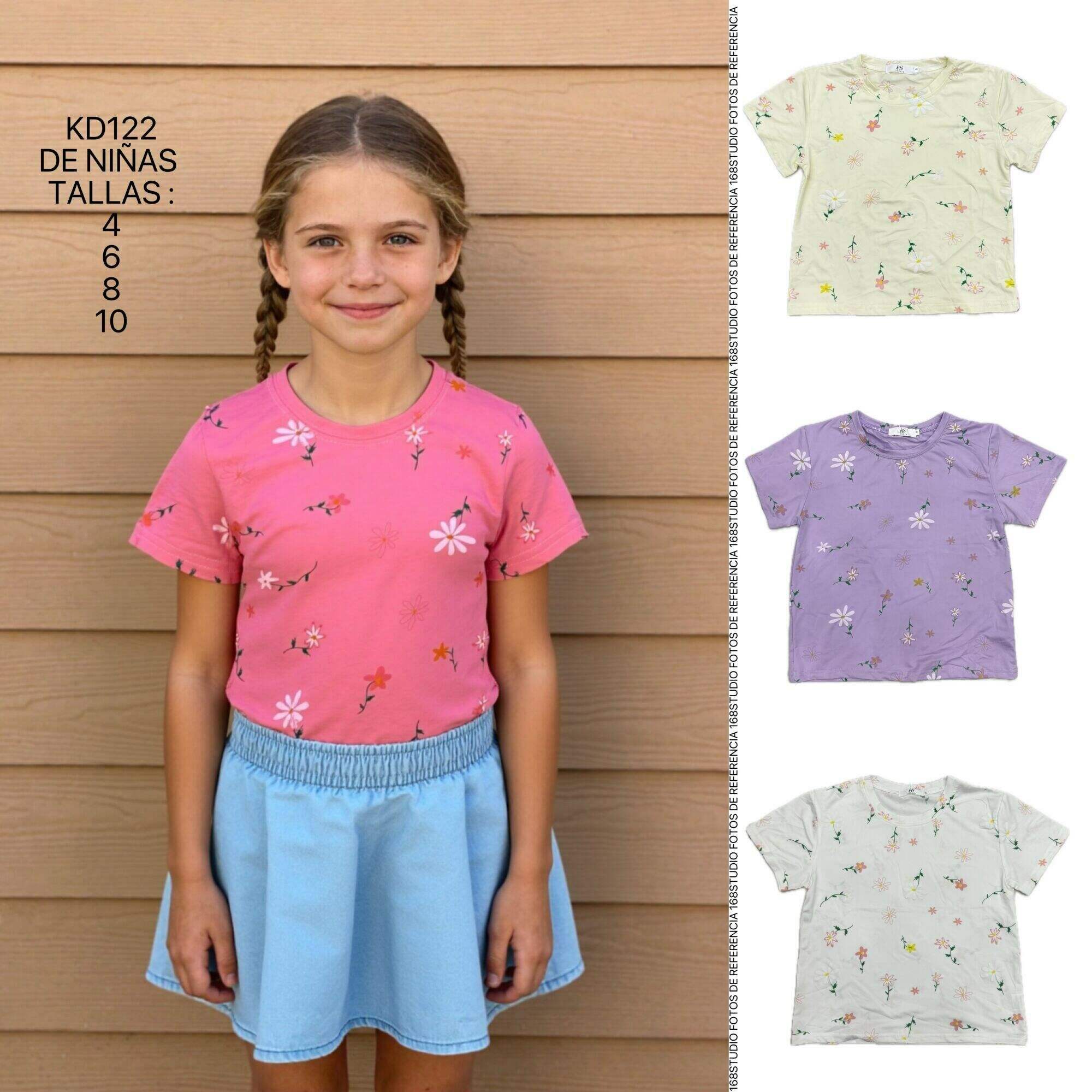 Camiseta de niña con estampado de flores