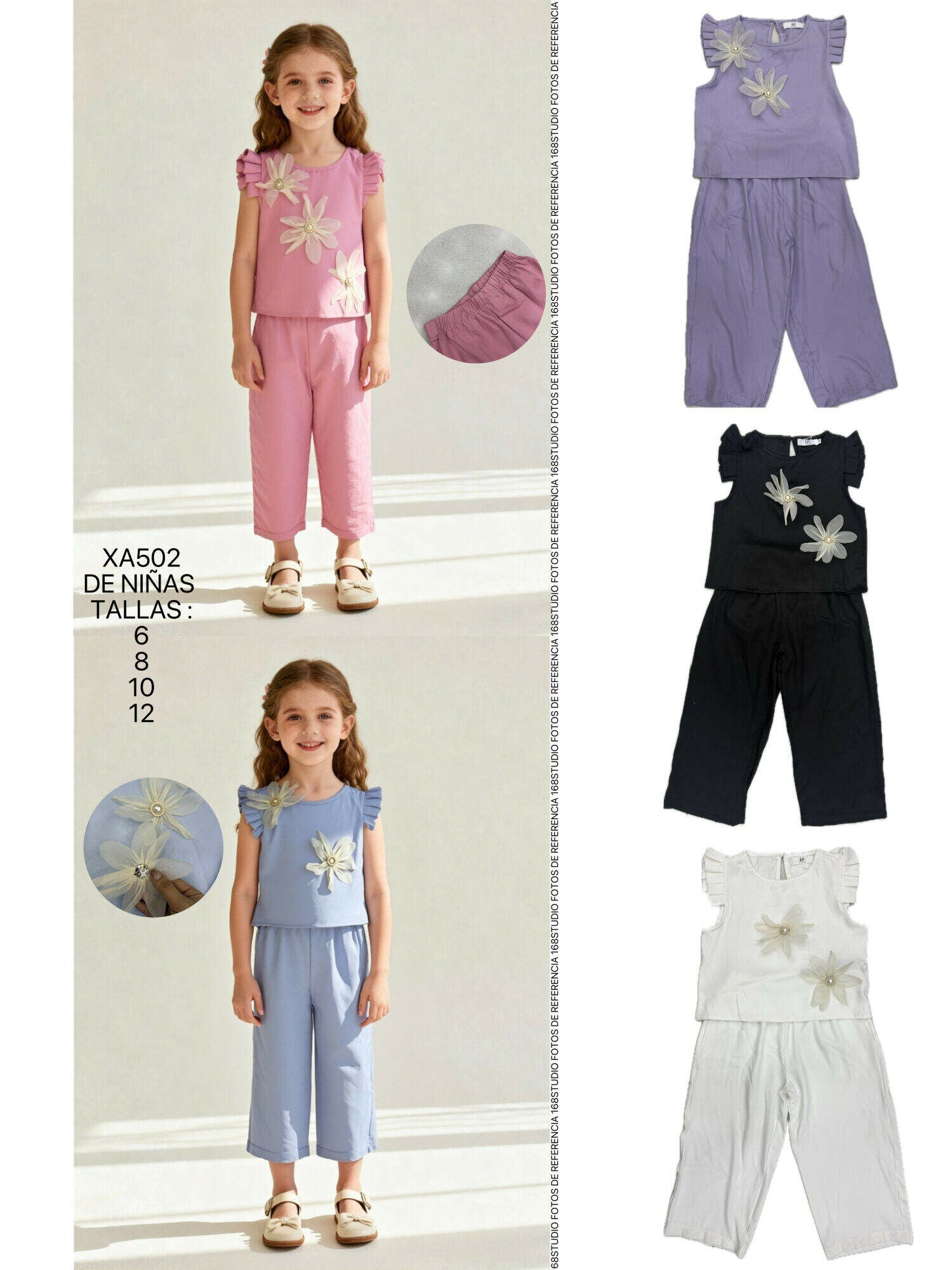 Conjunto de Niña con Flores，Frescor y Alegría