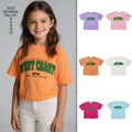 Camiseta de manga corta para niña con estampado de letras "WEST COAST", estilo retro americano