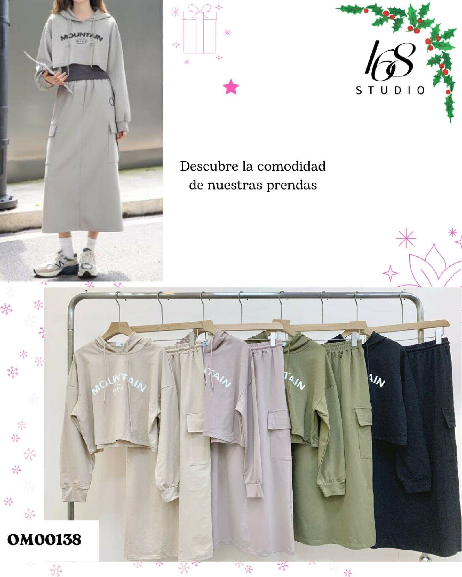 Conjunto de sudadera con capucha y falda midi con estampado de letras