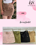 Mini falda cargo de talle alto con corte A