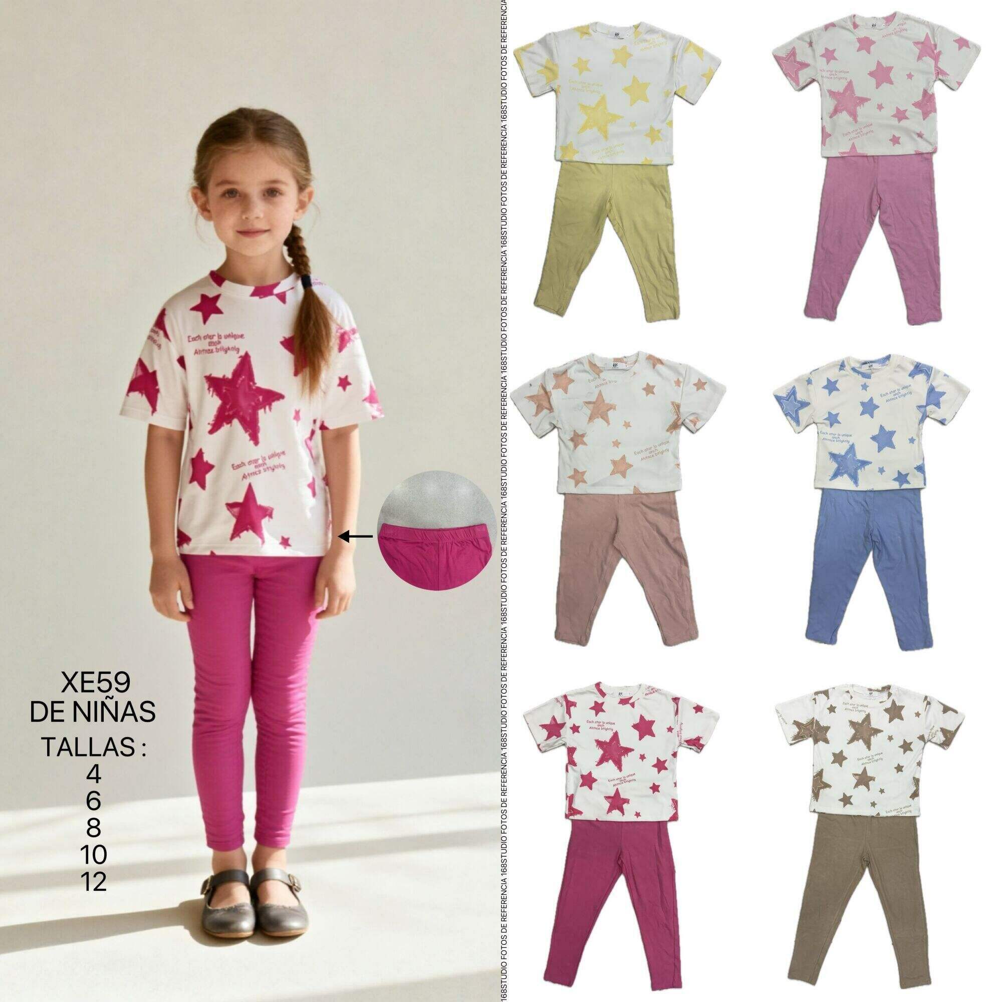 Conjunto de niña con estampado de estrellas