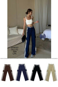 Pantalones anchos cargo para mujer AM8001 con rayas laterales