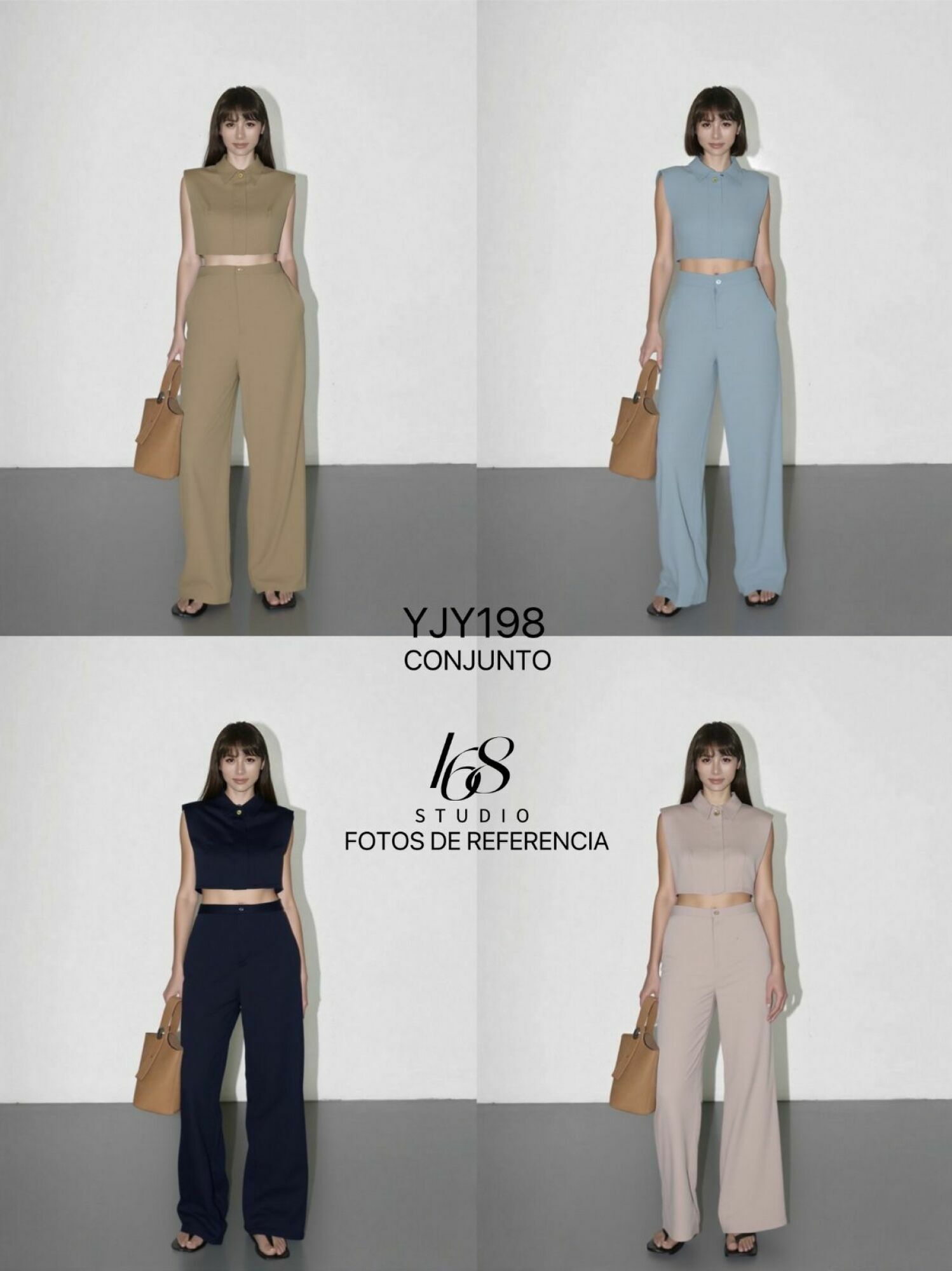 Conjunto de blusa sin mangas y pantalones anchos