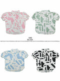 Blusa de manga corta con estampado geométrico artístico