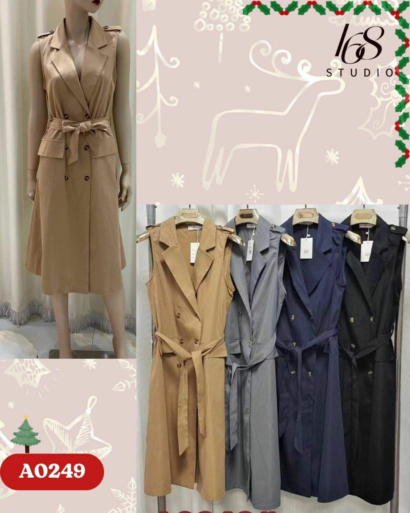 Vestido Chaleco de Trench Sin Mangas