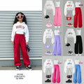 Conjunto XA346 para niña: sudadera corta con capucha "BROOKLYN", top interior y pantalones cargo anchos