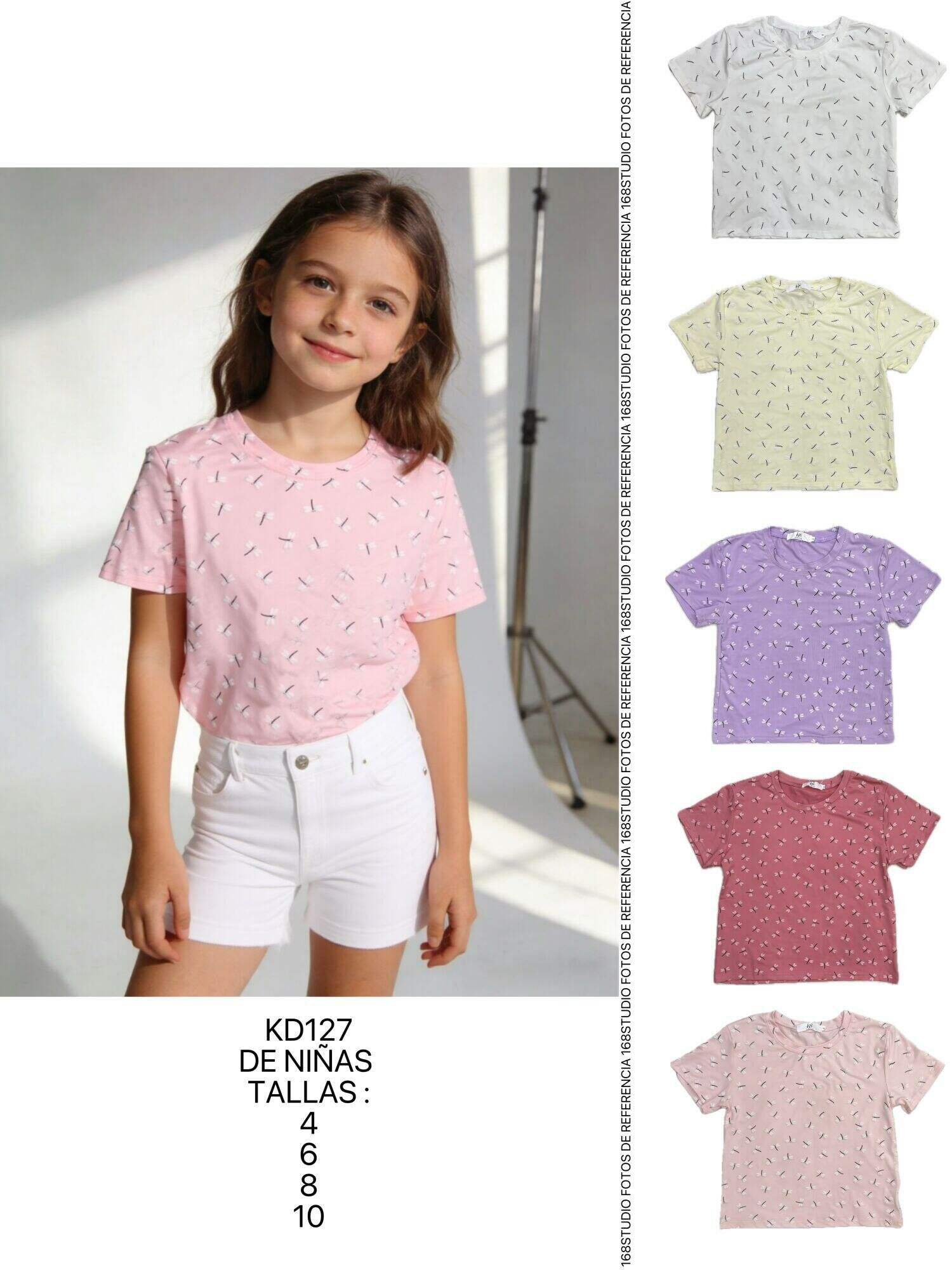 Camiseta de niña con estampado de libélulas