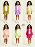 Conjunto XA283 para niña: blazer casual y shorts con cordón