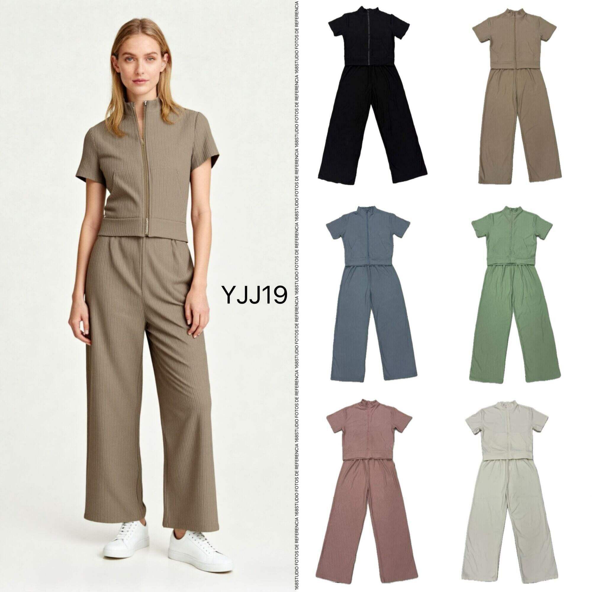 Mono de manga corta de oficina elegante con cintura ajustable y pantalón ancho