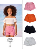 Shorts de mezclilla para niña XW18 con cintura elástica