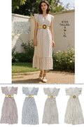 Vestido Estampado Geométrico - Vestido Largo de Corte Elegante para Mujer