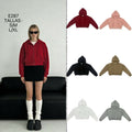 Sudadera con capucha corta estilo retro americano para mujer