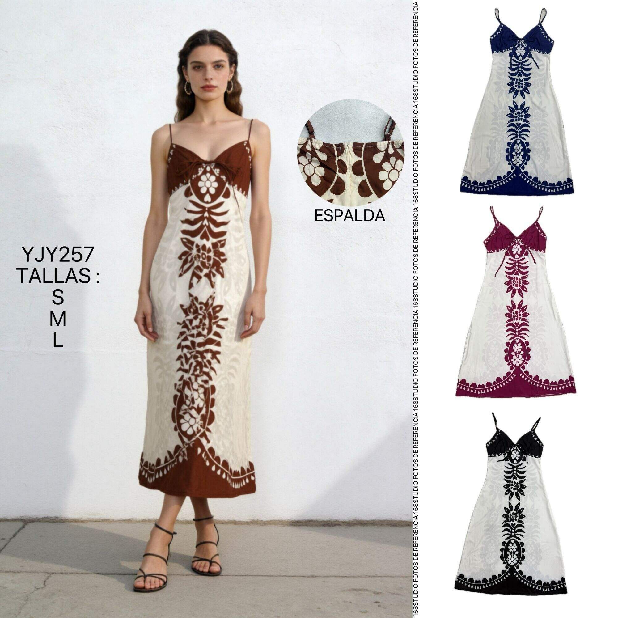 Vestido largo de tirantes con bordado floral, estilo bohemio Descripción