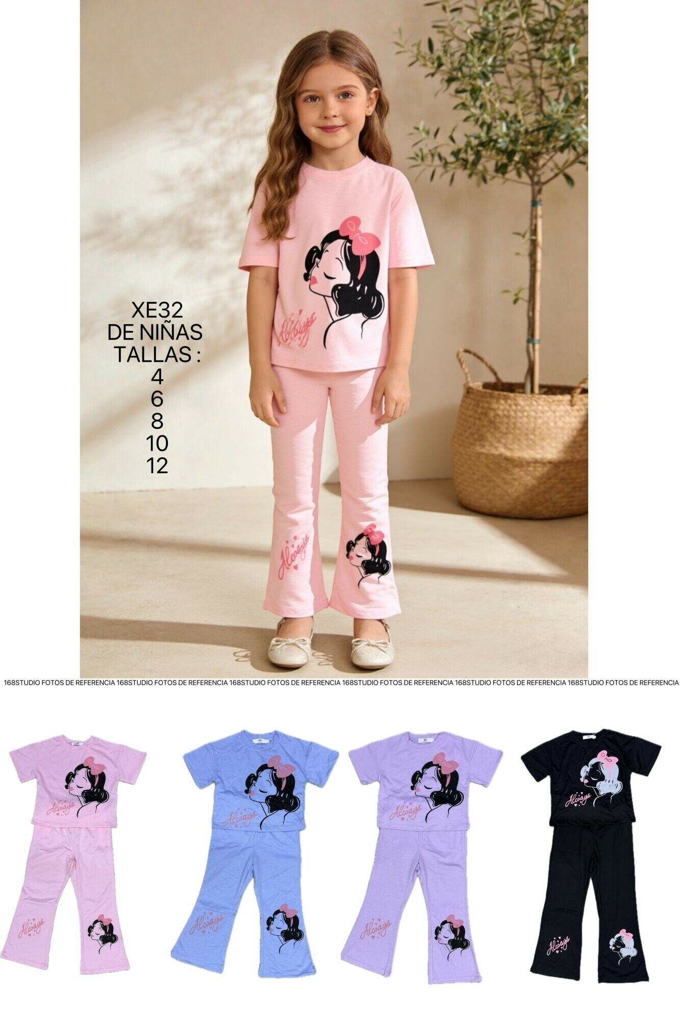 Conjunto Casual de Niña con Estampado de Princesa