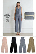 Conjunto de chaleco sin mangas y pantalones anchos de estilo sofisticado