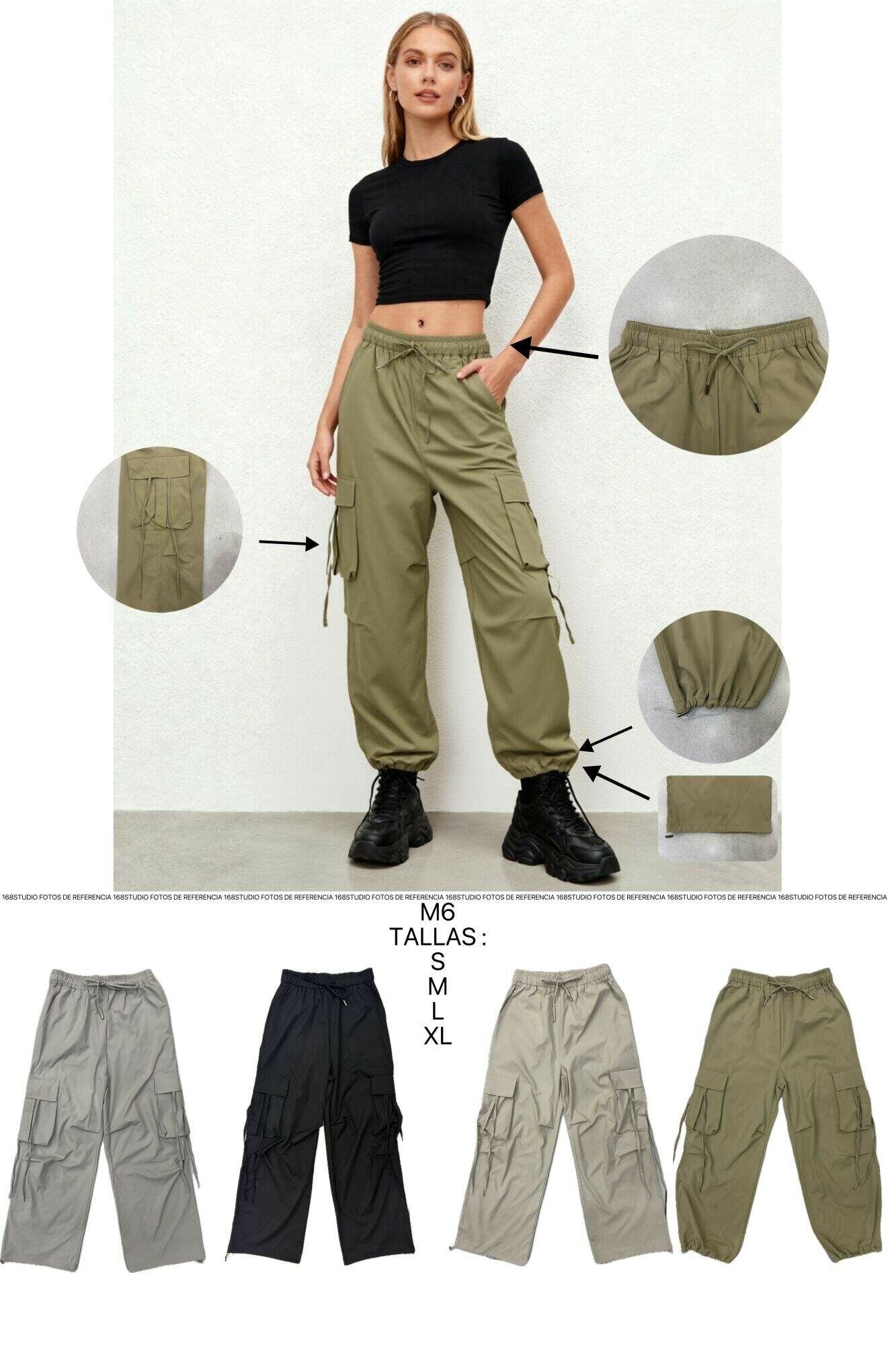 Pantalones cargo con cordón y puños ajustables