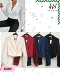 Blazer corto de encaje con cintura ajustada