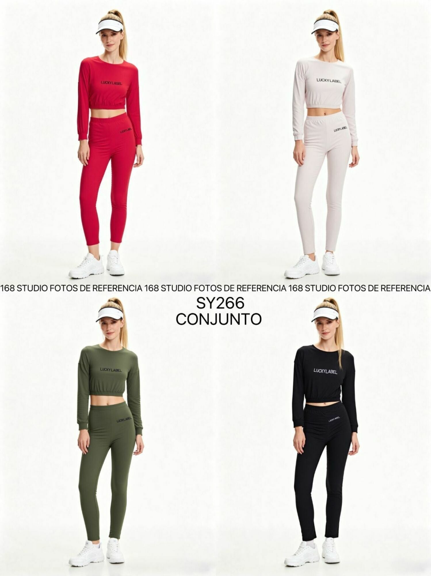 Top corto de manga larga con estampado de letras y leggings ajustados de talle alto