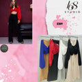 🔥¡Imprescindible para chicas alocadas! Conjunto de blusa de espalda descubierta y pantalones anchos