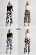 Conjunto de top de manga corta y pantalones anchos con estampado abstracto, ideal para el trabajo y el ocio