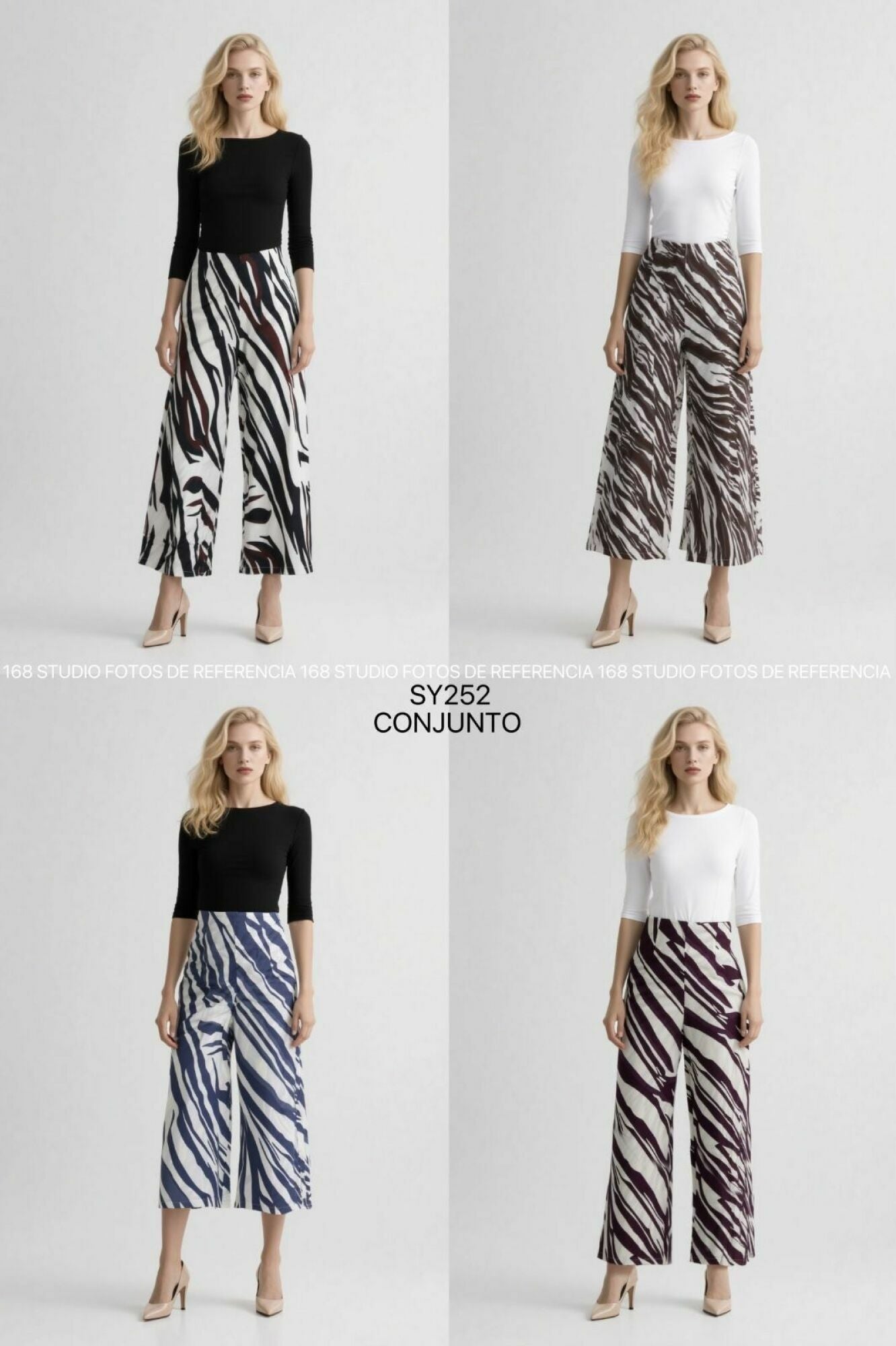 Conjunto de top de manga corta y pantalones anchos con estampado abstracto, ideal para el trabajo y el ocio