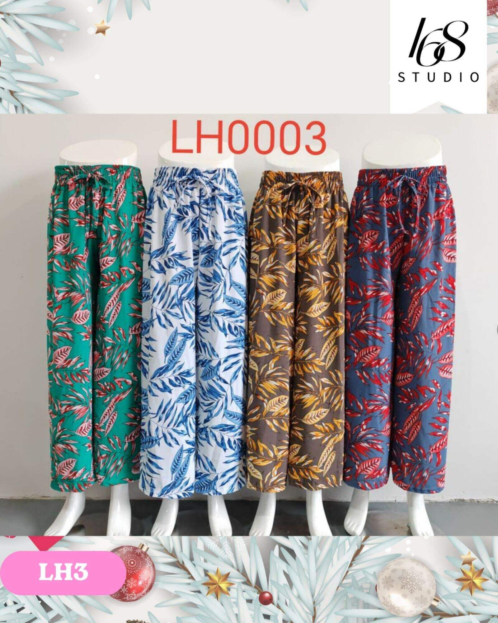 Pantalón Holgado con Estampado de Hojas Tropicales
