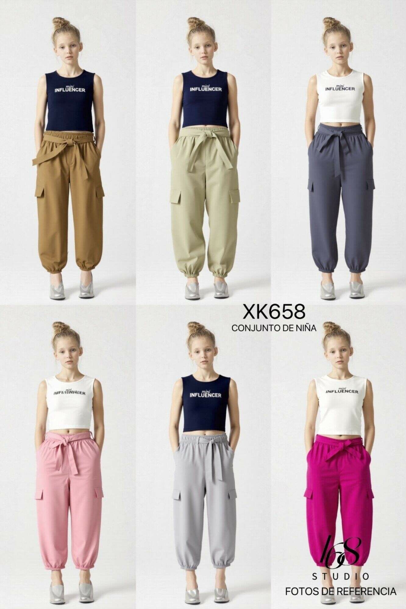 Título del producto Conjunto de niña: Top sin mangas + Pantalones jogger cargo