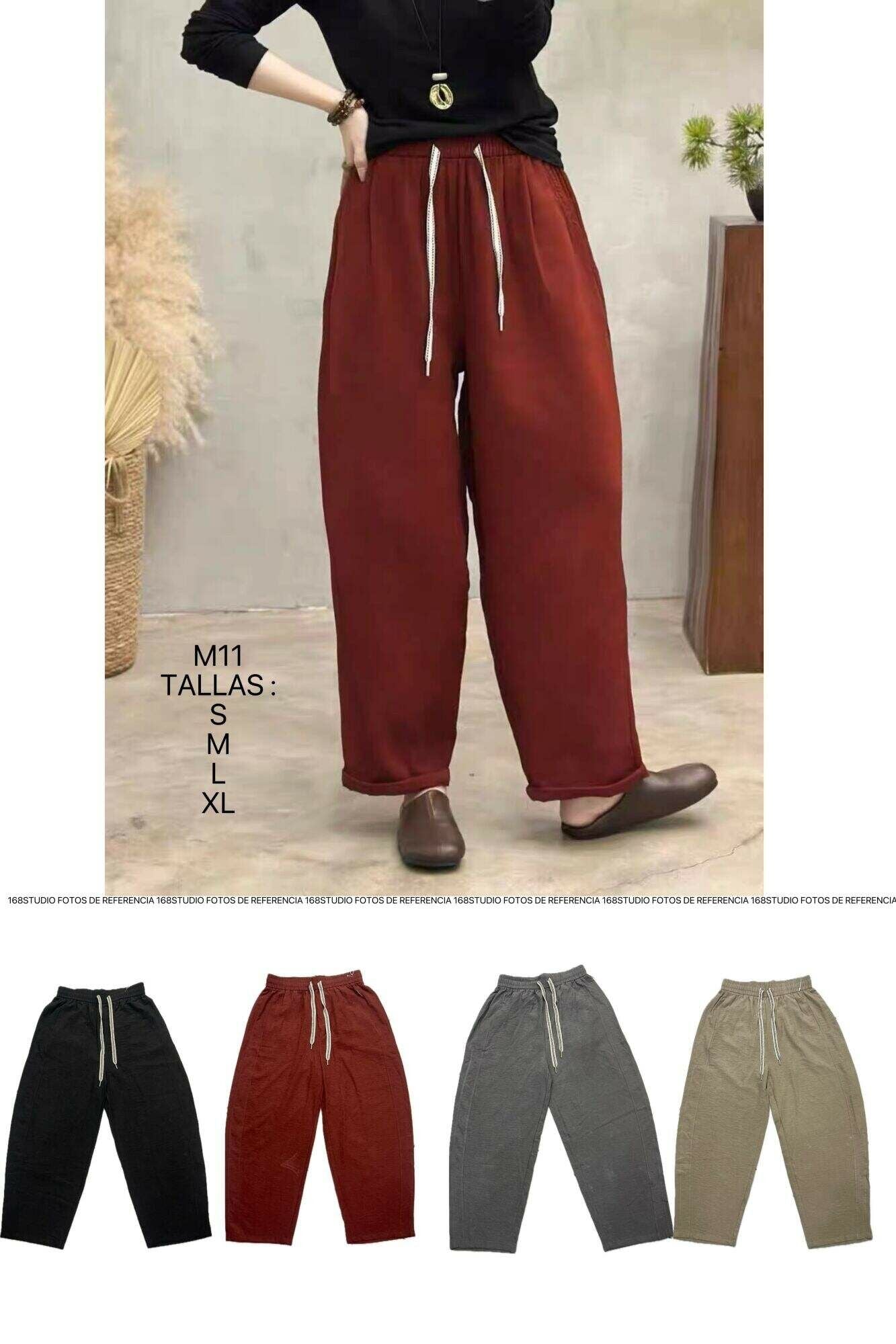 Pantalones holgados con cordón de estilo vintage
