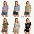 Camiseta Corta con Estampado de Strass, Ajustada y Casual