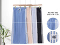 Pantalones anchos YBC-002 con rayas laterales y cordón